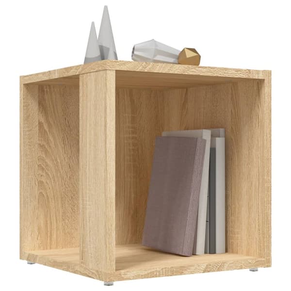 sidebord 33x33x34,5 cm konstrueret træ sonoma-eg