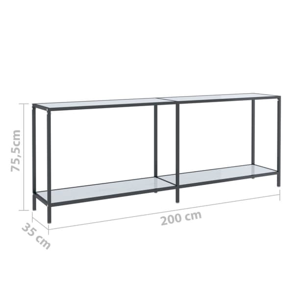 Konsolbord vit 200x35x75,5 cm härdat glas