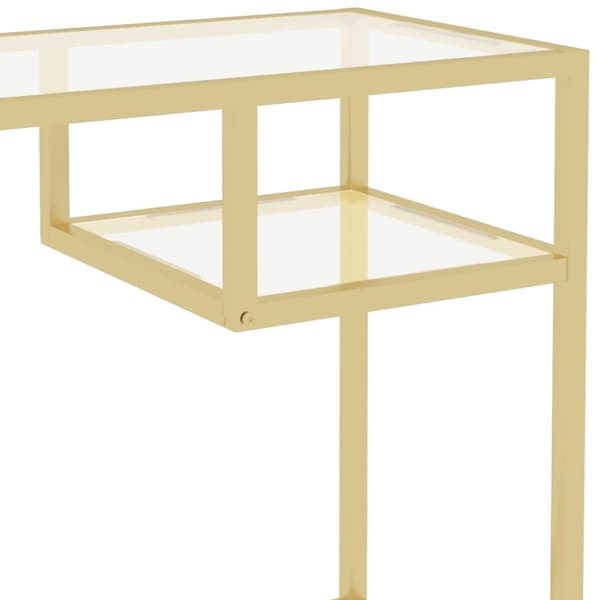 computerbord 100x36x74 cm hærdet glas transparent
