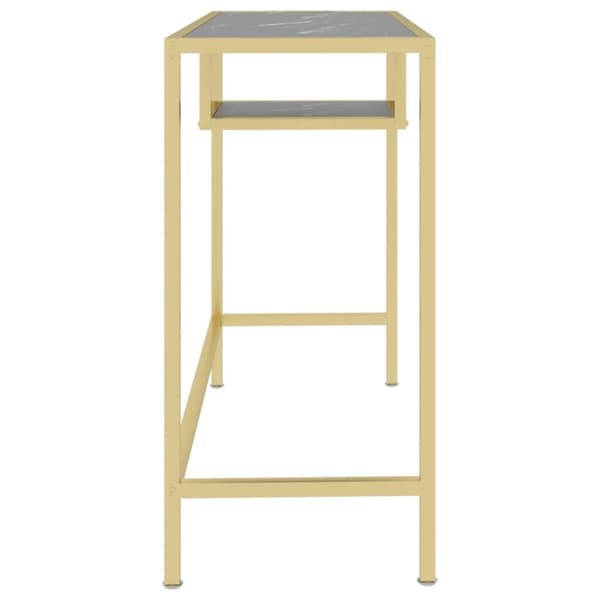 computerbord 100x36x74 cm hærdet glas sort marmor