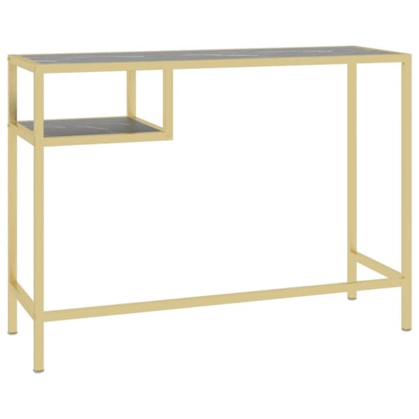 computerbord 100x36x74 cm hærdet glas sort marmor