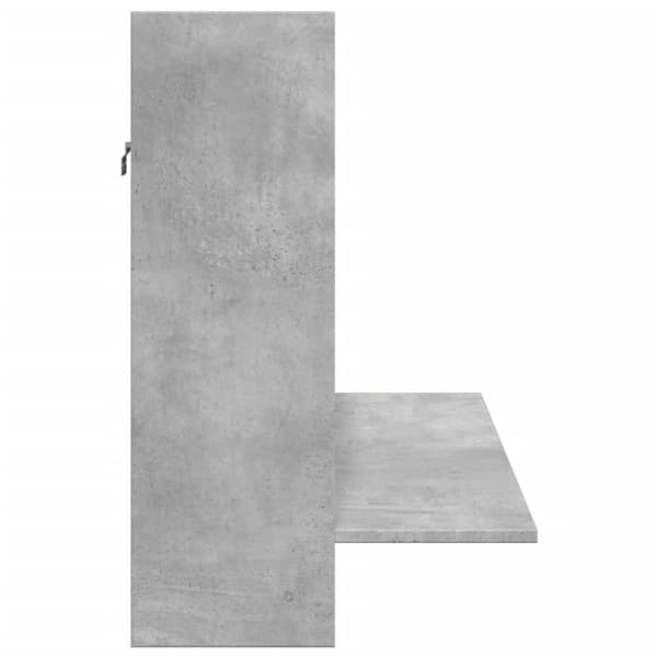 Väggmonterat skrivbord betonggrå 105x48x75 cm konstruerat trä