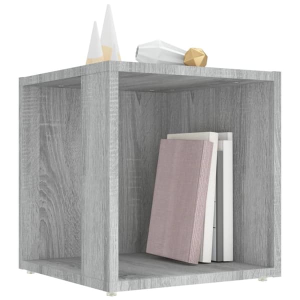 sidebord 33x33x34,5 cm grå sonoma-eg