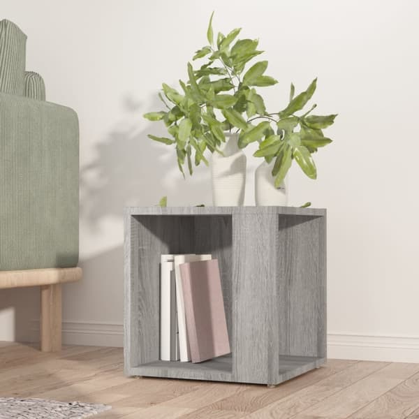 sidebord 33x33x34,5 cm grå sonoma-eg