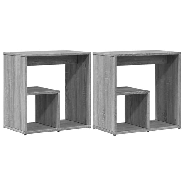sidebord 2 stk. 50x30x50 cm konstrueret træ grå sonoma-eg