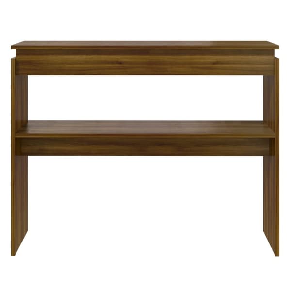 konsolbord 102x30x80 cm konstrueret træ brun egetræsfarve