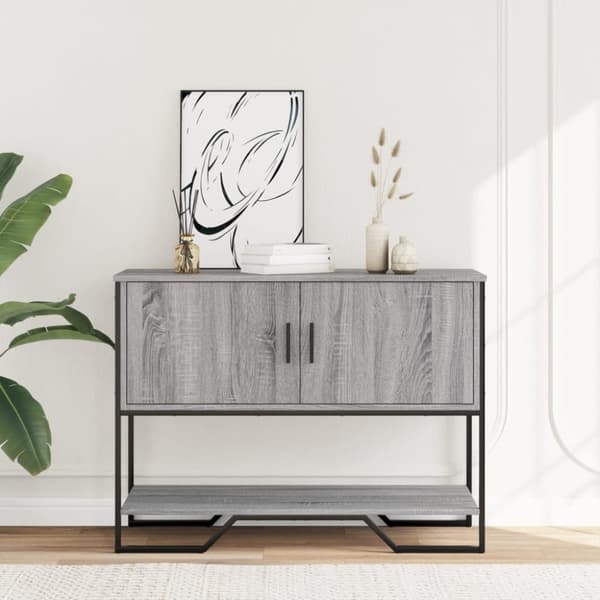 konsolbord 100x35x74,5 cm konstrueret træ grå sonoma-eg