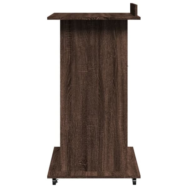 Talarstol med hjul & låda brun ek 55x55x107 cm konstruerat trä