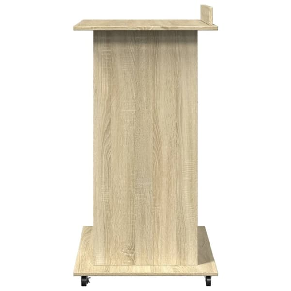 talerstol med hjul skuffe 55x55x107cm konstrueret træ sonoma eg