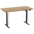 Miniatyrbilde 4 av 5: LonaE skrivebord elektrisk hev-senk-funksjon 110x80x71-120cm eik dekor, svart.