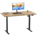Miniatyrbilde 2 av 5: LonaE skrivebord elektrisk hev-senk-funksjon 110x80x71-120cm eik dekor, svart.