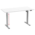 Miniatyrbilde 3 av 6: LonaE skrivebord elektrisk hev-senk-funksjon 140x50x71-120cm hvit, sølvfarget.