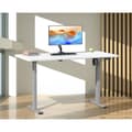 Miniatyrbilde 5 av 6: LonaE skrivebord elektrisk hev-senk-funksjon 140x50x71-120cm hvit, sølvfarget.