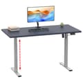 Miniatyrbilde 4 av 6: LonaE skrivebord elektrisk hev-senk-funksjon 140x50x71-120cm antracitt, sølvfarget.