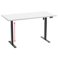 Miniatyrbilde 3 av 6: LonaE skrivebord elektrisk hev-senk-funksjon 140x50x71-120cm hvit, svart.