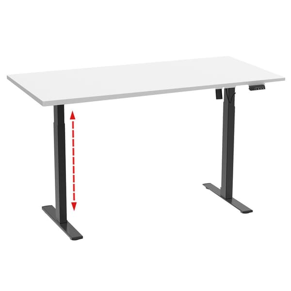 LonaE skrivebord elektrisk hev-senk-funksjon 140x50x71-120cm hvit, svart.