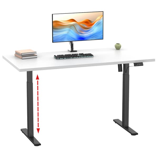 LonaE skrivebord elektrisk hev-senk-funksjon 140x50x71-120cm hvit, svart.