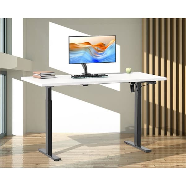 LonaE skrivebord elektrisk hev-senk-funksjon 140x50x71-120cm hvit, svart.