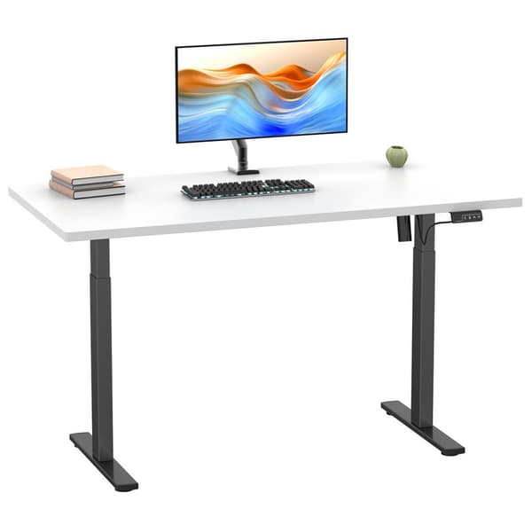 LonaE skrivebord elektrisk hev-senk-funksjon 140x50x71-120cm hvit, svart.