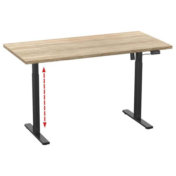 LonaE skrivebord elektrisk hev-senk-funksjon 140x50x71-120cm eik dekor, svart.