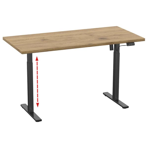 LonaE skrivebord elektrisk hev-senk-funksjon 160x80x71-120cm eik dekor, svart.