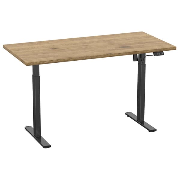 LonaE skrivebord elektrisk hev-senk-funksjon 160x80x71-120cm eik dekor, svart.