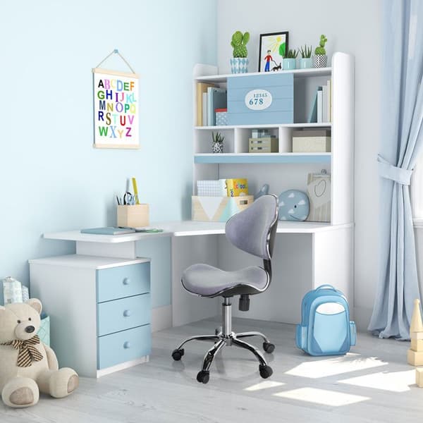 Svängbar stol för barn - hjh OFFICE - KIDDY GTI-3 - Blå - Tyg