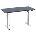 Miniatyrbilde 3 av 6: LonaE skrivebord elektrisk hev-senk-funksjon 140x80x71-120cm antracitt, sølvfarget.