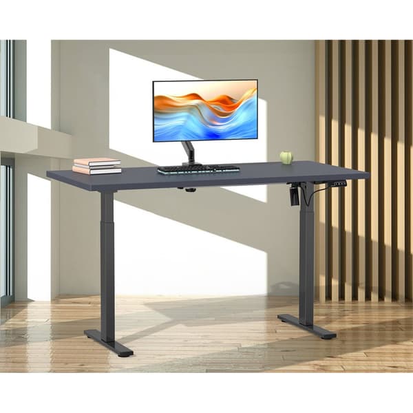 LonaE skrivebord elektrisk hev-senk-funksjon 140x80x71-120cm antracitt, svart.