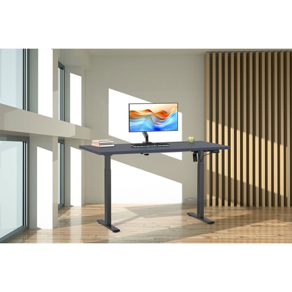 LonaE skrivebord elektrisk hev-senk-funksjon 140x80x71-120cm antracitt, svart.