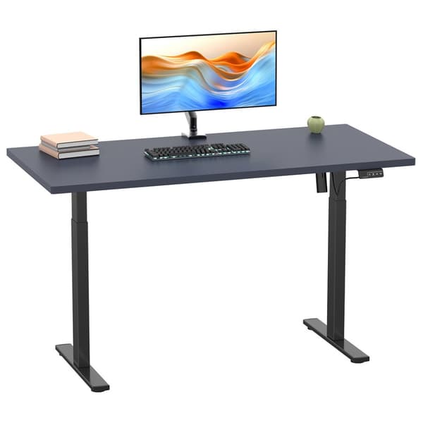 LonaE skrivebord elektrisk hev-senk-funksjon 140x80x71-120cm antracitt, svart.