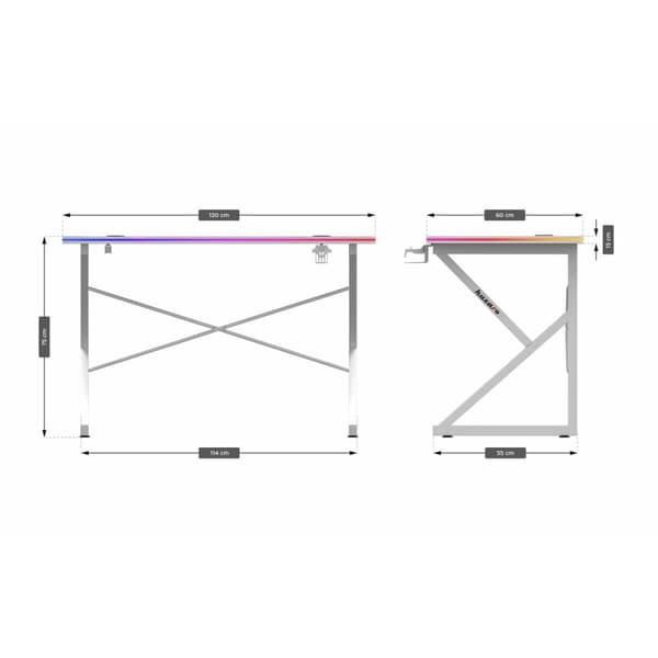 Skrivbord Huzaro HZ-Hero 1.7 RGB White
