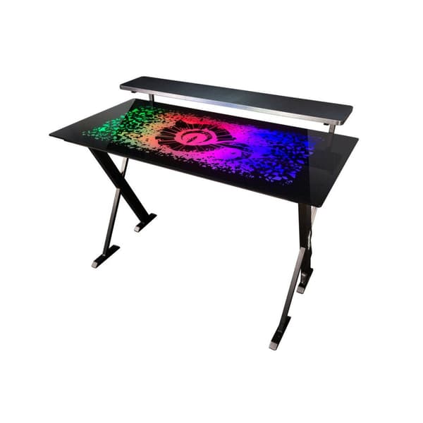 Skrivebord Gaming Talius Warship X1 120 x 60 x 76 cm Sort Stål Sort