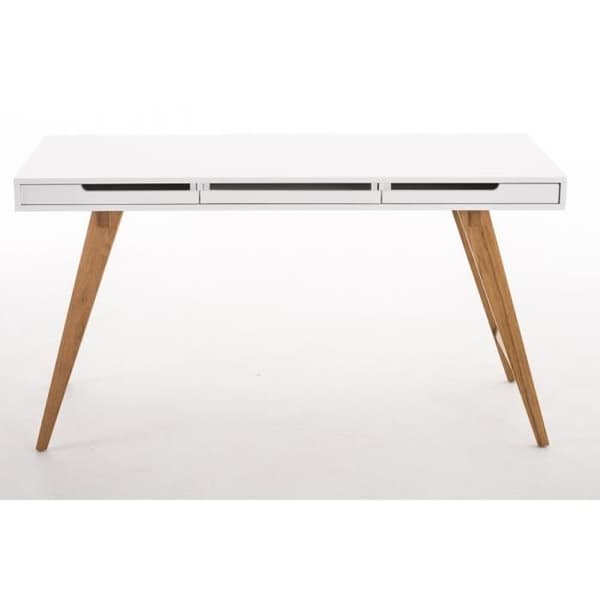 Skrivbord 140cm modern design Vit 3 lådor Pedro
