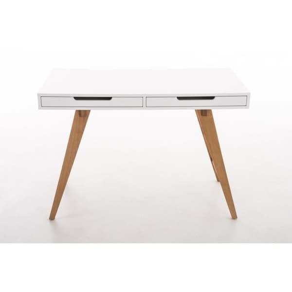 Polo designer skrivbord-Skrivbord i MDF och ekpanel med 2 lådor och stor bänkskiva