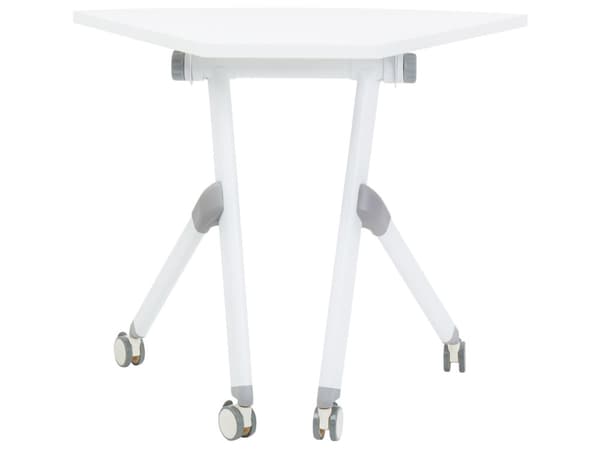 Sammenleggbart Kontorbord med Hvit Metallramme MFC-Bordplate 90 x 64 cm Sammenleggbart Flyttbart Bord med Hjul Moderne Design