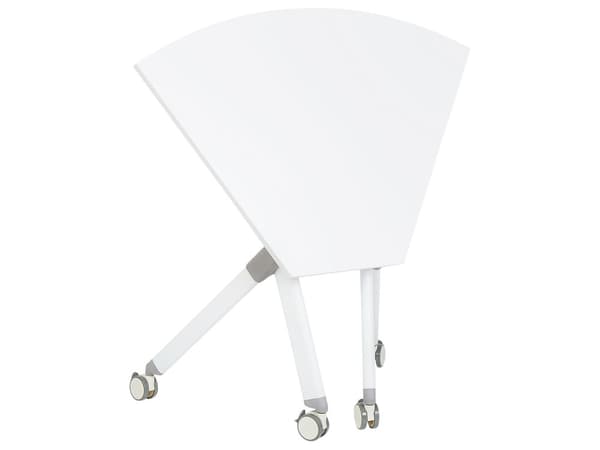 Sammenleggbart Kontorbord med Hvit Metallramme MFC-Bordplate 90 x 64 cm Sammenleggbart Flyttbart Bord med Hjul Moderne Design