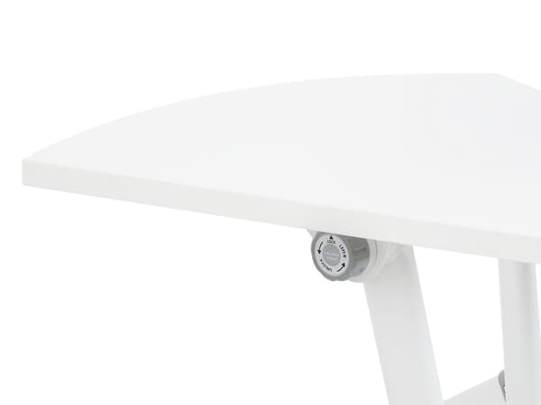 Sammenleggbart Kontorbord med Hvit Metallramme MFC-Bordplate 90 x 64 cm Sammenleggbart Flyttbart Bord med Hjul Moderne Design