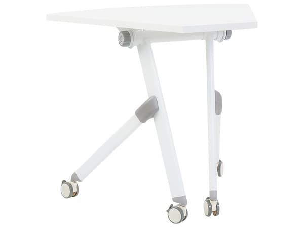Sammenleggbart Kontorbord med Hvit Metallramme MFC-Bordplate 90 x 64 cm Sammenleggbart Flyttbart Bord med Hjul Moderne Design