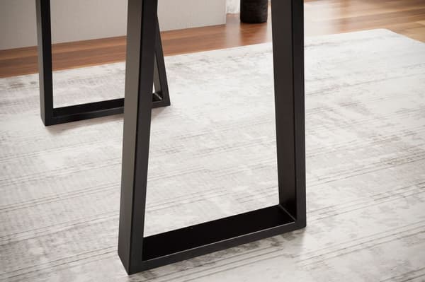Rootz Modern Design -toimistopöytä - Massiivipuinen pöytä - Puun reuna - Puolisuunnikkaan muotoiset metallijalat - Käsintehty - Akaasiapuu - 118cm x 4