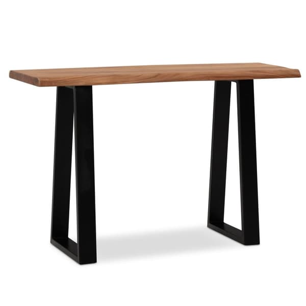 Rootz Modern Design -toimistopöytä - Massiivipuinen pöytä - Puun reuna - Puolisuunnikkaan muotoiset metallijalat - Käsintehty - Akaasiapuu - 118cm x 4