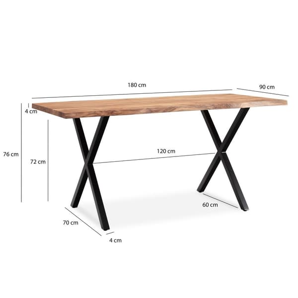 Rootz moderne kontorbord - massivt træbord - udtryksfuld trækant - rektangulær - håndlavet - 180 cm x 90 cm x 76 cm