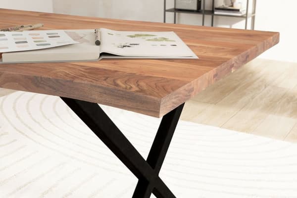Rootz moderne kontorbord - massivt træbord - udtryksfuld trækant - rektangulær - håndlavet - 180 cm x 90 cm x 76 cm