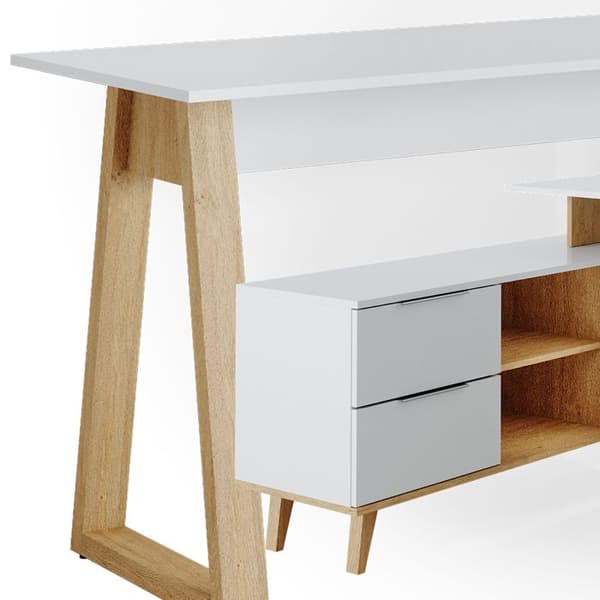 Vicco Nautica skrivbord, Vit, 138 x 60 cm med XXL lådor