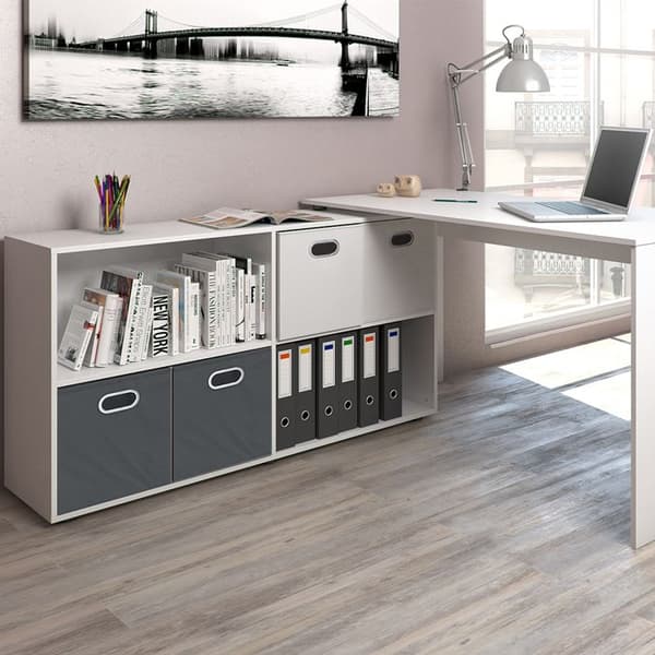 Vicco FlexPlus Hörnskrivbord, Vit, 137 x 60 cm