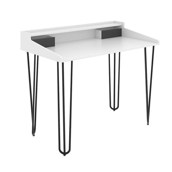 Sannar skrivbord, 110 x 60 cm med lådor, Vit, Vicco