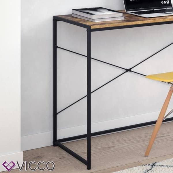 VICCO Loft skrivbord Fyrk skrivbord arbetsbord PC bord naturträ 100 x 45 cm