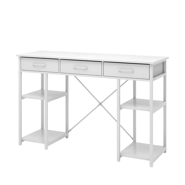 Chino skrivbord, 120 x 40 cm med 3 lådor, Vit, Vicco