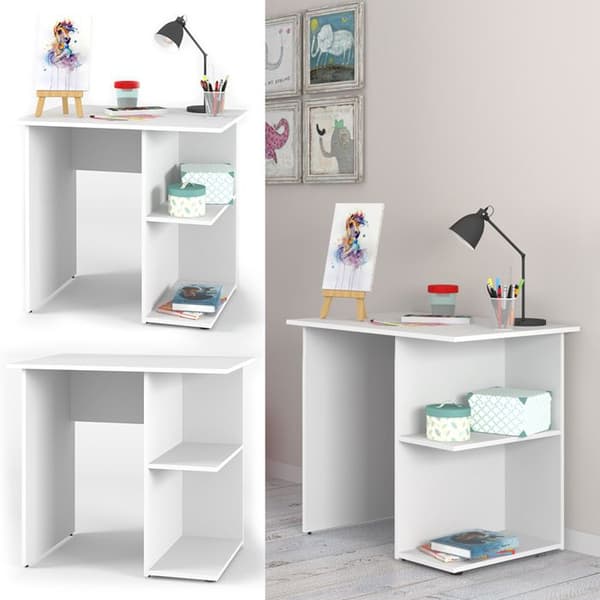 Vicco Simple Skrivbord, Vit, 82 x 60 cm