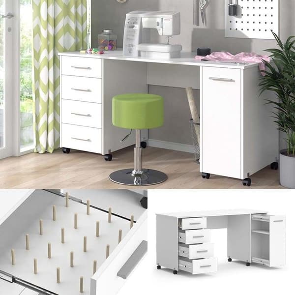 Vicco Verona skrivbord, Vit, 148 x 60 cm